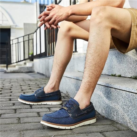 Men\'s Shoes Classic Casual Shoes Comfortable Loafers Slip on Boat Shoes, Blue main image 6